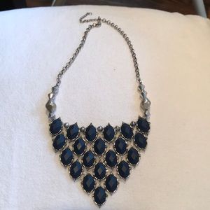 Navy blue statement necklace